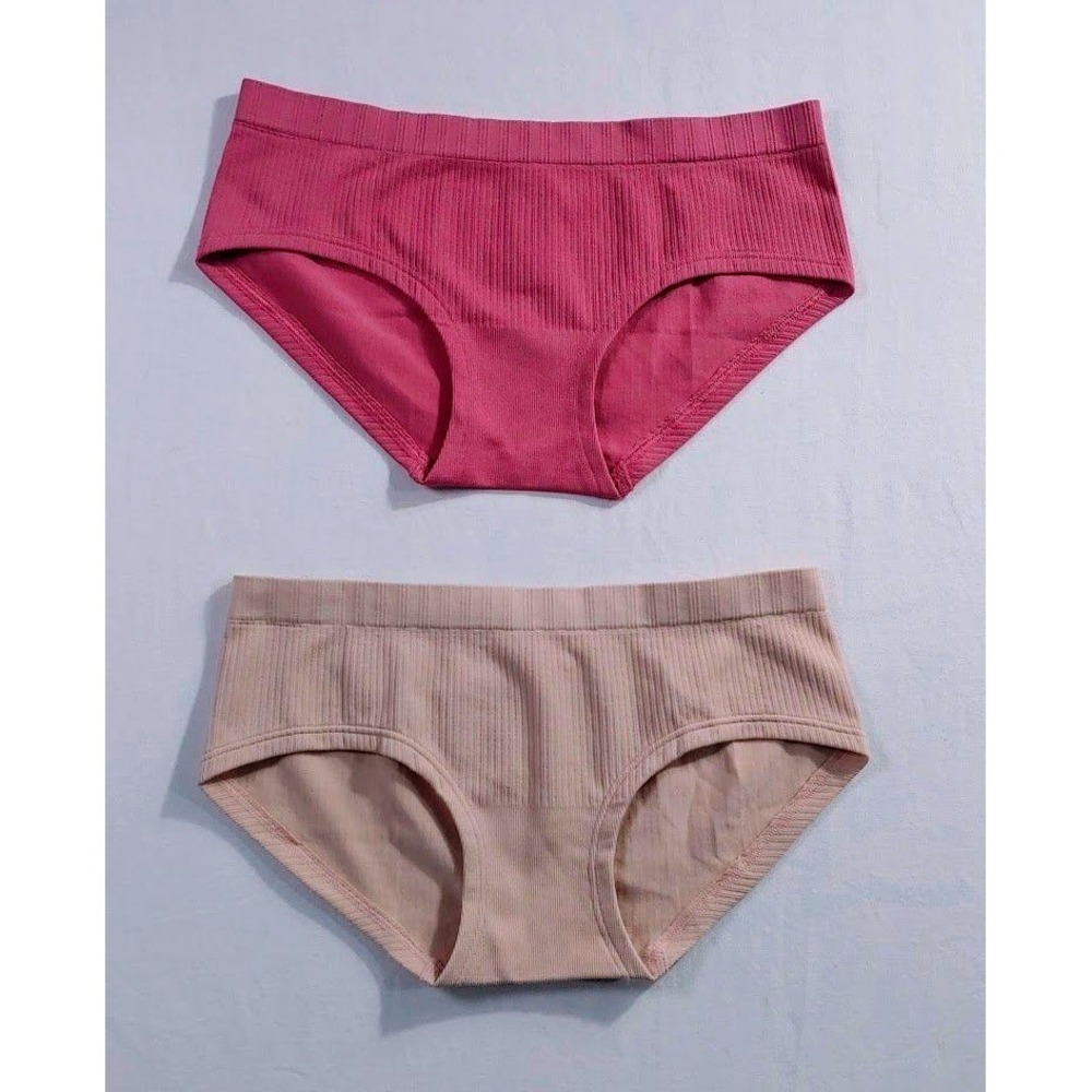 Victoria's Secret‎ Ribbed Hipster Panties 2-Pack XS Pink Beige NWT